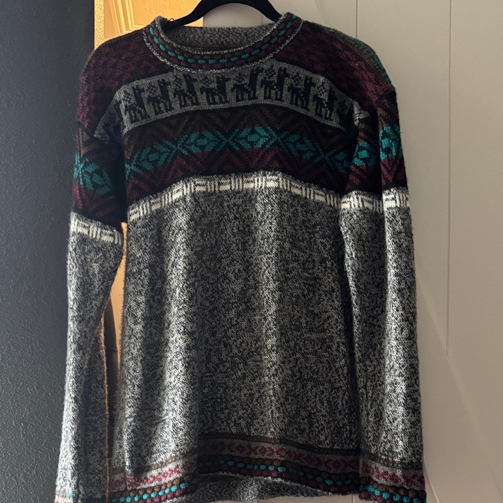 Men's Multicolor Patterned Crewneck Sweater